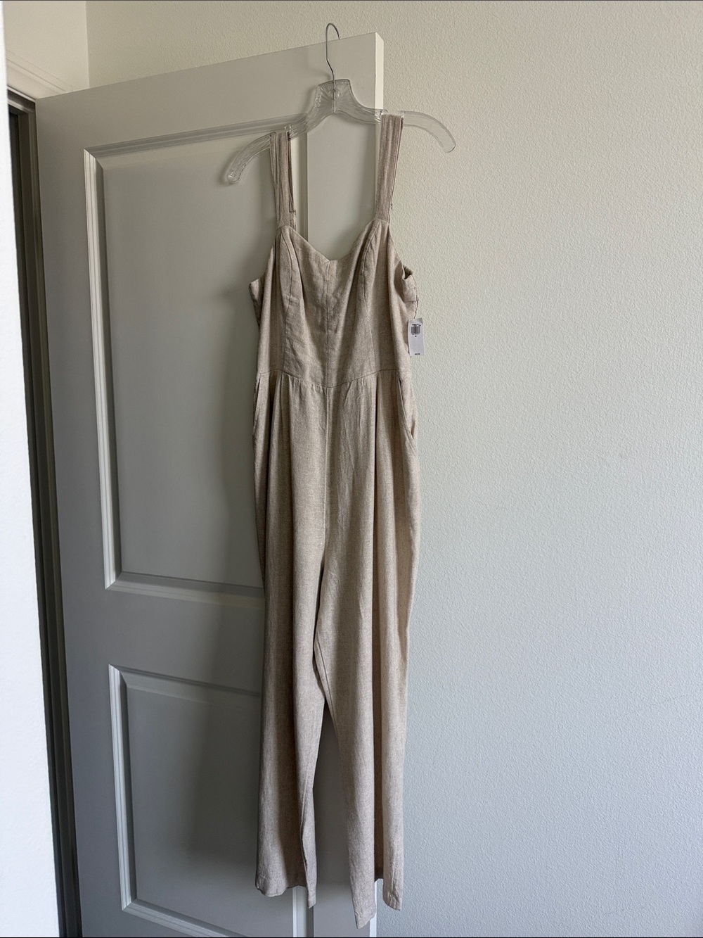 Old Navy Neutral Beige Wide-Leg Jumpsuit